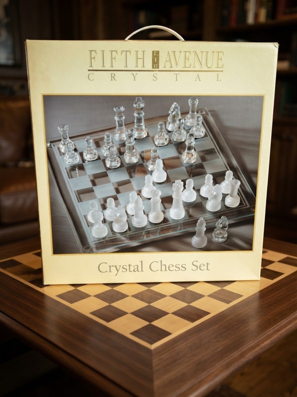 Saks Fifth Avenue Clear and Frosted Crystal Chess Set